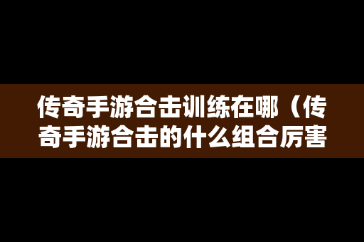 传奇手游合击训练在哪（传奇手游合击的什么组合厉害）