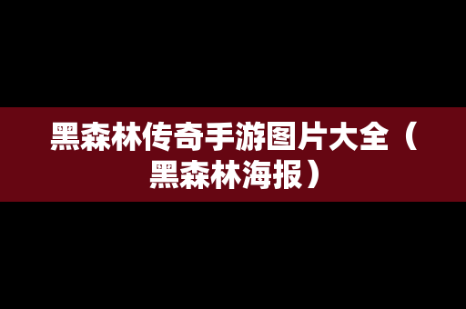 黑森林传奇手游图片大全（黑森林海报）