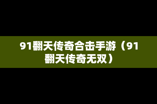 91翻天传奇合击手游（91翻天传奇无双）