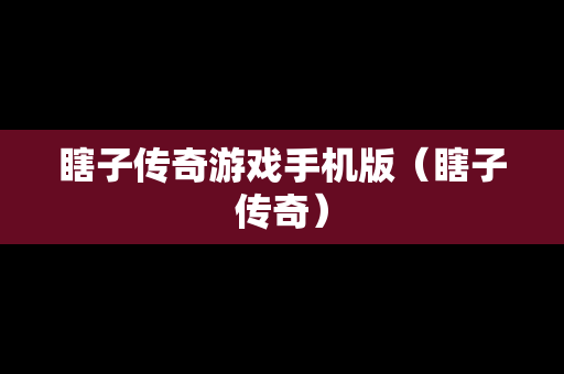 瞎子传奇游戏手机版（瞎子传奇）