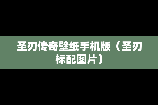 圣刃传奇壁纸手机版（圣刃标配图片）