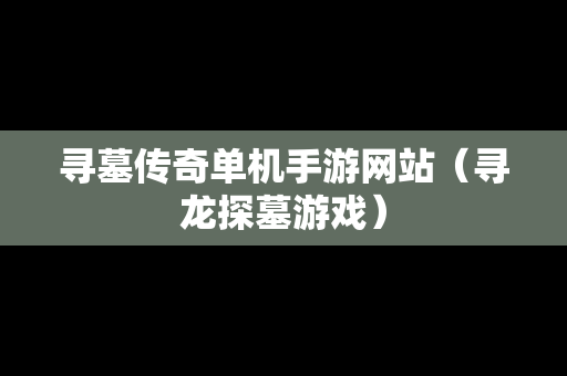 寻墓传奇单机手游网站（寻龙探墓游戏）