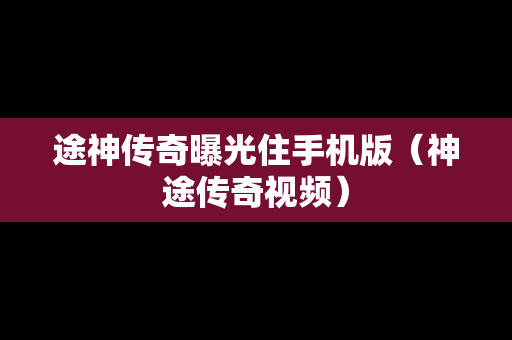 途神传奇曝光住手机版（神途传奇视频）