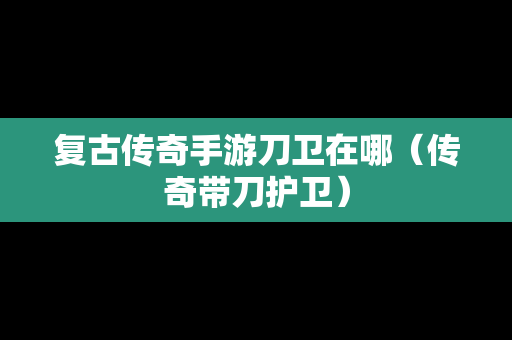 复古传奇手游刀卫在哪（传奇带刀护卫）